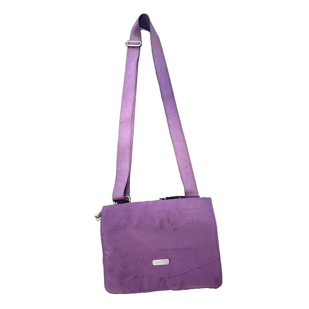 Baggallini Purse Triple Zip Crossbody Bag Travel Comfort Purple